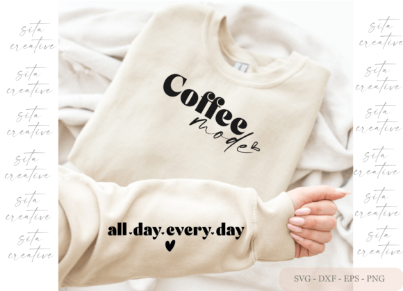 Coffee Mode All Day SVG: Retro Graphics for Crafts