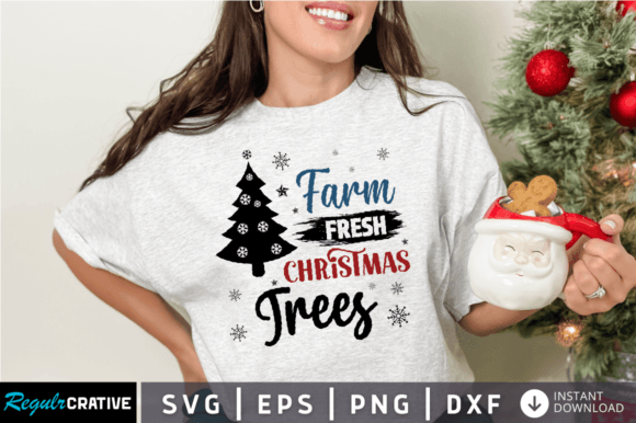 Farm Fresh Christmas Trees SVG Design for Crafts & Graphics