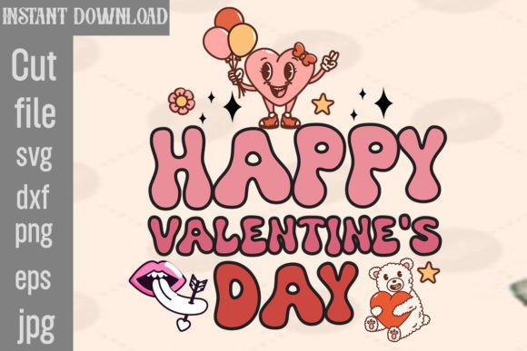 Happy Valentine’s Day Retro Graphics for Crafts