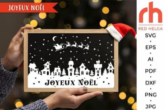 Joyeux Noël SVG: Winter Village Graphics for Crafts