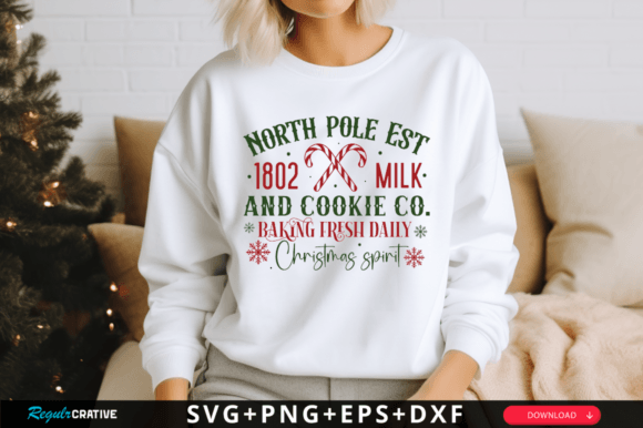 North Pole Est 1802 Milk and Cookie Co Graphics