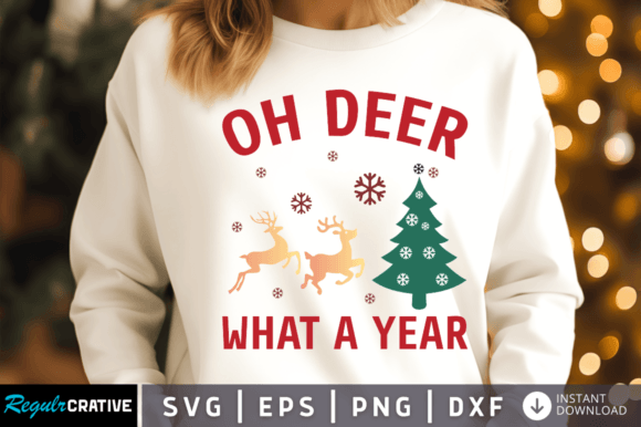 Oh Deer What a Year SVG Design for Crafts & Graphics